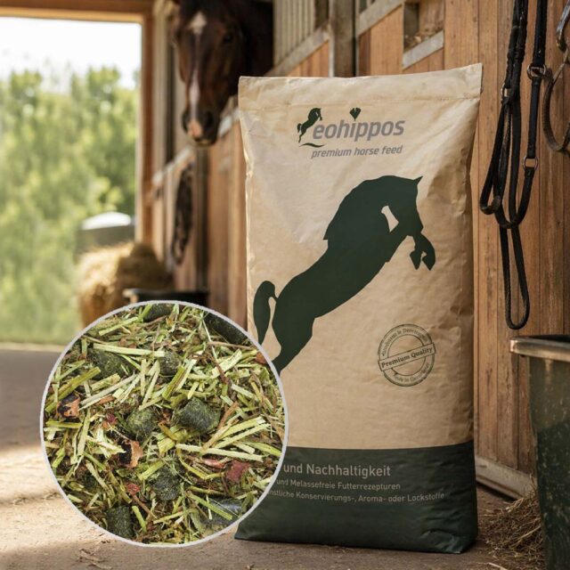 Eohippos Meadow Vital - Raufutter für Pferde - getreidefreies Strukturmüsli.
