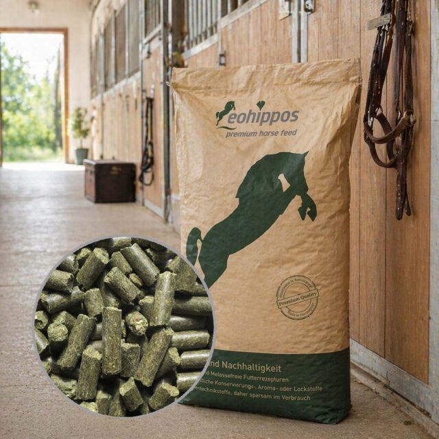 More Fiber - getreidefreies Kraftfutter Pferdefutter rein natürlich zum zunehmen Pellets, kann auch eingeweicht werden, für alte Pferde Pferdemüsli, ähnlich Agrobs Alpengrün Pellets