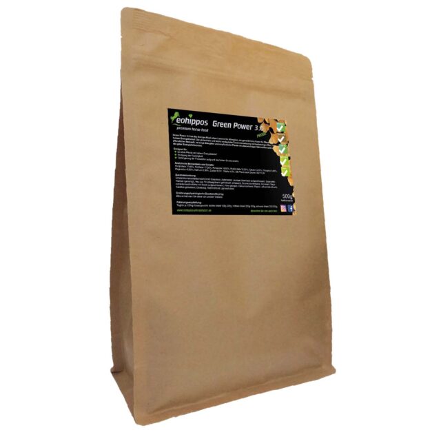 Eohippos Pferdefutter Green Power 3.0 getreidefrei zuckerfrei luzernefrei Pferdemüsli mit Raufutter